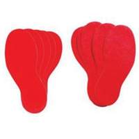 Floor Marking Labels, Footprint, 12" L x 3.75" W, Red, Vinyl Kelford