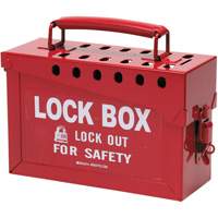 Portable Metal Lock Box, Red Kelford