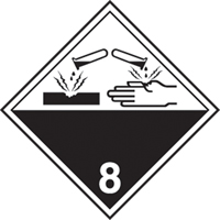 Corrosive Materials TDG Shipping Labels, 4" L x 4" W, Black on White SAG882 | Kelford