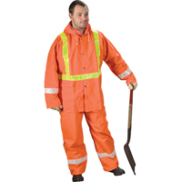 Tornado Traffic Rain Suit, PVC, Small, High Visibility Orange Kelford