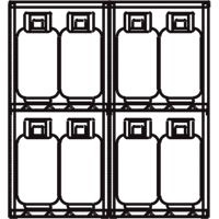 Aluminum LPG Cylinder Locker Storage, 16 Cylinder Capacity, 60" W x 32" D x 65" H, Silver SAI575 | Kelford