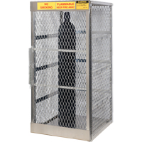 Aluminum LPG Cylinder Locker Storage, 10 Cylinder Capacity, 30" W x 32" D x 65" H, Silver SAI576 | Kelford