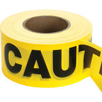Barricade Tape, English, 3" W x 1000' L, 2 mils, Black on Yellow Kelford