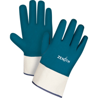 Heavyweight Safety Cuff Gloves, 10/X-Large, Nitrile Coating, Cotton Shell SAN445 | Kelford