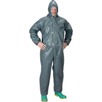 2.0 Mil CRFR Hooded Coveralls, Small, Grey, FR Treated Fabric Kelford