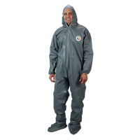 2.0 Mil CRFR Hooded Coveralls, Small, Grey, FR Treated Fabric Kelford