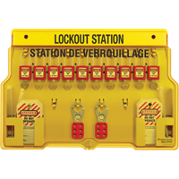 Lockout Stations, Thermoplastic Padlocks, 10 Padlock Capacity, Padlocks Included Kelford