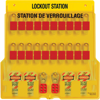 Lockout Station, Thermoplastic Padlocks, 20 Padlock Capacity, Padlocks Included Kelford