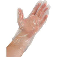 Disposable Gloves, Large, Polyethylene, 0.02-mil, Powder-Free, Clear SAI935 | Kelford