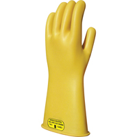 Yellow Natural Rubber Insulating Gloves, ASTM Class 2, Size 8, 14" L Kelford