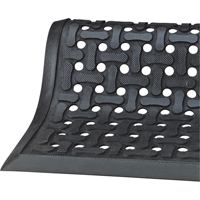 Comfort Flow Mats, Slotted, 2-83/100' x 9-1/12' x 3/8", Black, Nitrile Kelford