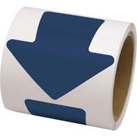 D&eacute;calcomanie en couleur pour le marquage des planchers, Fl&egrave;che, 4" lo x 4" la, Bleu, Vinyle Kelford