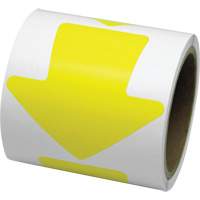 D&eacute;calcomanie en couleur pour le marquage des planchers, Fl&egrave;che, 4" lo x 4" la, Jaune, Vinyle Kelford