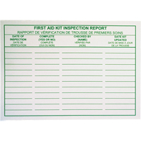 First Aid Kit Inspection Report Cards SAY532 | Kelford