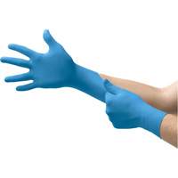 Gants jetables, Petit, Nitrile, 5 mils, Poudr&eacute;s, Bleu Kelford