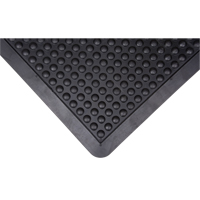 Tapis antifatigue en d&ocirc;me, &agrave; bulles, 2' x 3' x 1/2", Noir, Caoutchouc Kelford