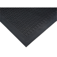 Low-Profile Matting, Rubber, Scraper Type, Solid Pattern, 3' x 5', Black SDL871 | Kelford