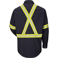Chemise de travail avec bordure r&eacute;fl&eacute;chissante, Coton/nylon, Moyen, Orange haute visibilit&eacute; Kelford