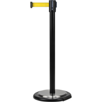 Barri&egrave;re sur pied pour le contr&ocirc;le des foules, Acier, 35" h, Ruban Jaune, Longueur du ruban 7' Kelford