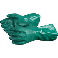 Chemstop Gloves with Crushed Ceramic-Powder Grip Finish, Size Medium/8, 12" L, Nitrile, Cotton Jersey Inner Lining, 40-mil Kelford