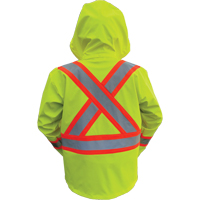 Hi-Vis FR/PU Safety Rain Jackets, Small, High Visibility Lime-Yellow Kelford