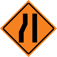 Merge Right Roll-Up Traffic Sign, 36" x 36", Vinyl, Pictogram Kelford