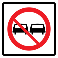 No Passing Roll-Up Traffic Sign, 29-1/2" x 29-1/2", Vinyl, Pictogram SDP372 | Kelford
