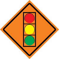 Stop Light Roll-Up Traffic Sign, 29-1/2" x 29-1/2", Vinyl, Pictogram SDP374 | Kelford