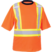 Safety T-Shirt, Polyester, Medium, High Visibility Orange Kelford