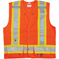Surveyor Safety Vest, High Visibility Orange, Small, Polyester Kelford