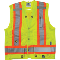 Surveyor Safety Vest, High Visibility Lime-Yellow, Small, Polyester Kelford