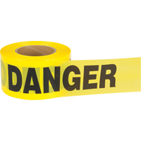 "Danger" Barricade Tape, Bilingual, 3" W x 1000' L, 1.5 mils, Black on Yellow SDS739 | Kelford