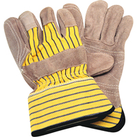 Double-Palm Fitters Gloves, Large, Split Cowhide Palm, Cotton Inner Lining Kelford