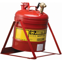 Bidon avec robinet s&eacute;curitaires pour laboratoires, Type I, Acier, 5 gal. US, Rouge, Homologu&eacute; FM Kelford