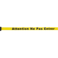 Tape Cassette for Build-Your-Own Crowd Control Barriers, Attention ne pas entrer, 7', Yellow Tape Kelford