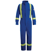 Combinaisons de qualit&eacute; sup&eacute;rieure r&eacute;sistantes aux flammes avec bandes r&eacute;fl&eacute;chissantes, Taille 38, Bleu royal, 5,1 cal/cm² Kelford