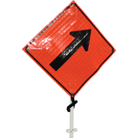 Right Diagonal Arrow Pole Sign, 24" x 24", Vinyl, Pictogram SED884 | Kelford