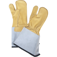 3-Finger Gloves, X-Large, Grain Cowhide Palm SED909 | Kelford