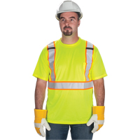 CSA Compliant T-Shirt, Polyester, Medium, High Visibility Lime-Yellow Kelford