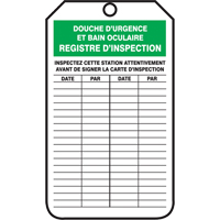 &eacute;tiquettes de s&eacute;curit&eacute; d'inspection et de contr&ocirc;le de l'&eacute;tat de l'&eacute;quipement, Plastique, 3-1/8" la x 5-7/8" h, Français Kelford