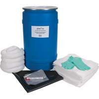Trousse de lutte contre les d&eacute;versements pour &eacute;tabli, Huile seulement, Baril, Absorbance de 30 gal. US Kelford