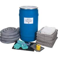 Trousse de d&eacute;versements &agrave; grande capacit&eacute;, Universel, Baril, Absorbance de 30 gal. US Kelford