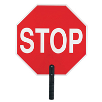 "Stop" Traffic Sign, 18" x 18", Plastic, English with Pictogram SEI474 | Kelford