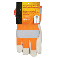 Gants d'ajusteur &agrave; chaleur sup&eacute;rieure orange haute visibilit&eacute;, Grand, Paume en Cuir fleur de vache, Doublure en Thinsulate Kelford