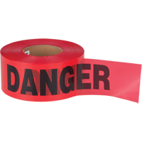 "Danger" Barricade Tape, Bilingual, 3" W x 1000' L, 1.5 mils, Black on Red SEK399 | Kelford
