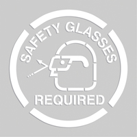 Floor Marking Stencils - Safety Glasses Required, Pictogram, 20" x 20" SEK518 | Kelford