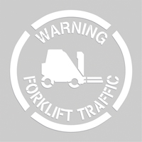Floor Marking Stencils - Warning Forklift Traffic, Pictogram, 20" x 20" SEK520 | Kelford