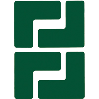 Floor Corner Marks, L, 5" L x 2" W, Green, Polyester Kelford