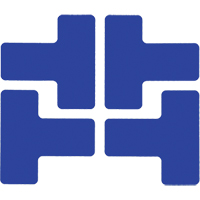 Floor Corner Marks, T, 5" L x 2" W, Blue, Polyester Kelford