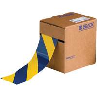 ToughStripe&reg; Floor Marking Tape, 3" x 100', Polyester, Blue and Yellow Kelford